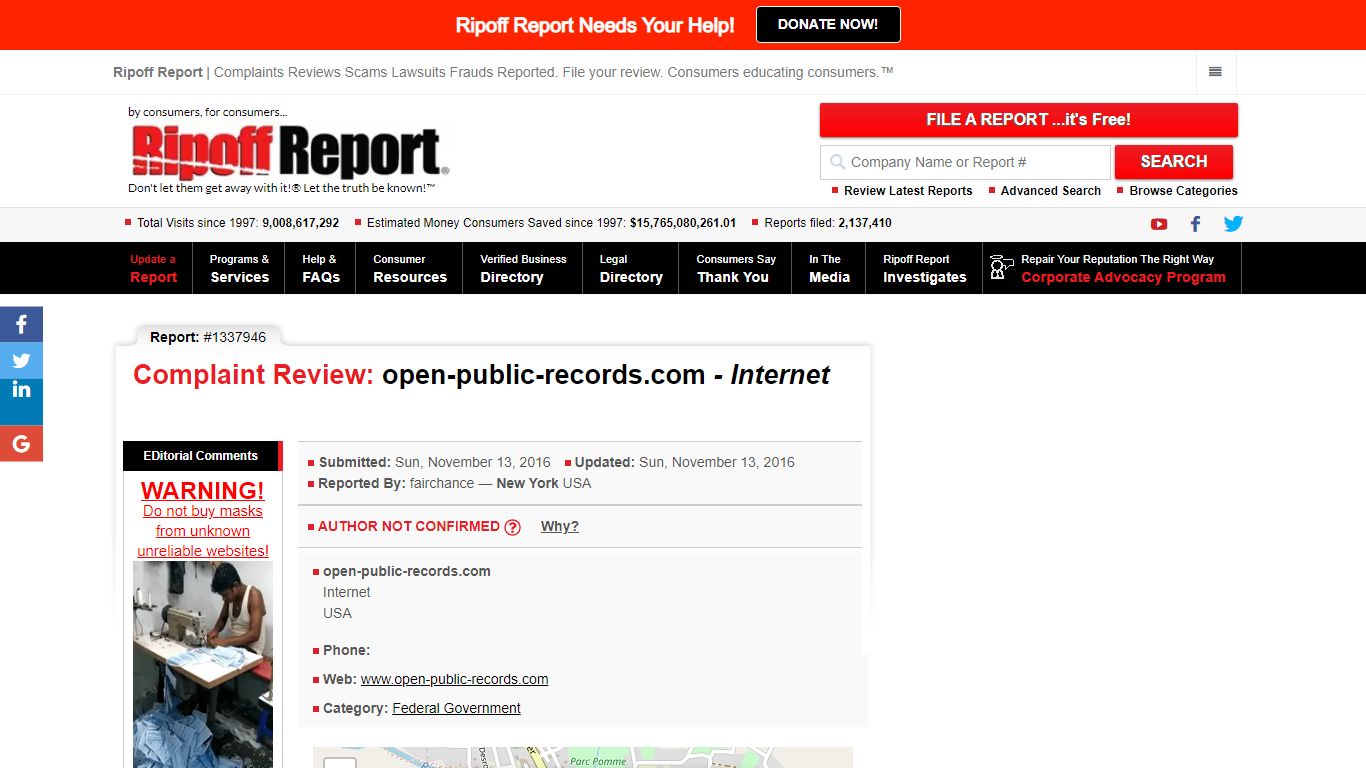 Ripoff Report | Open-public-records.com Review - Internet